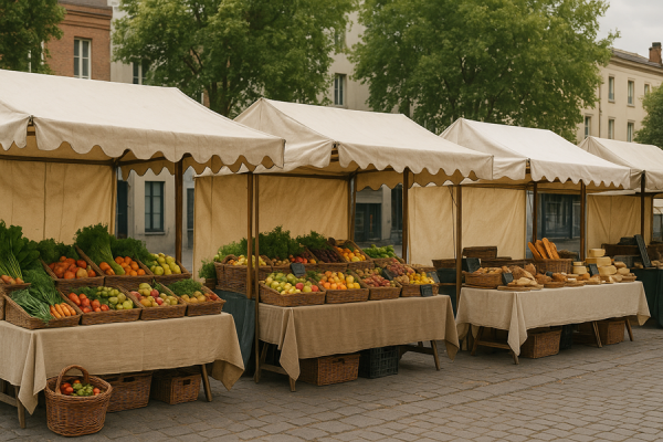 Торговый ряд из палаток.